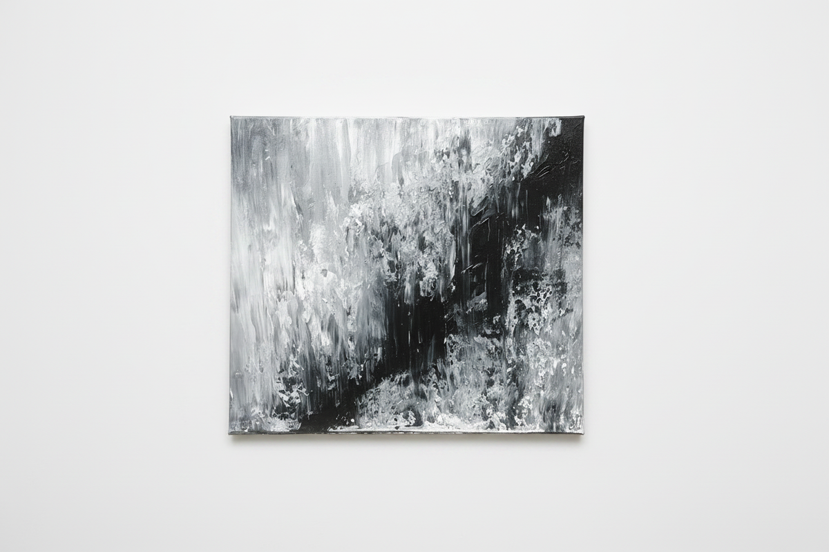 Shadows of My Past by Yaku - original acrylic painting on white background, 59cm x 42cm