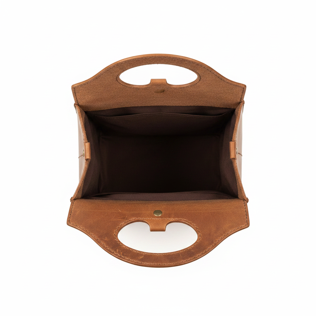 Leather wine holder duo - front view on white background