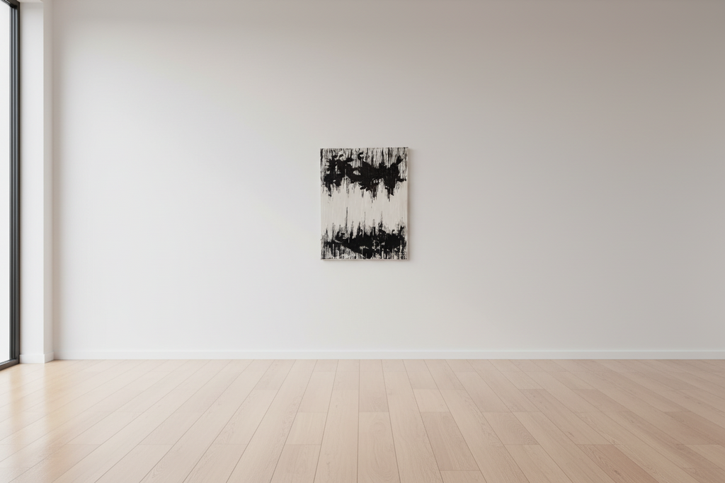 Textures in White & Black - Original Acrylic Landscape by Yaku