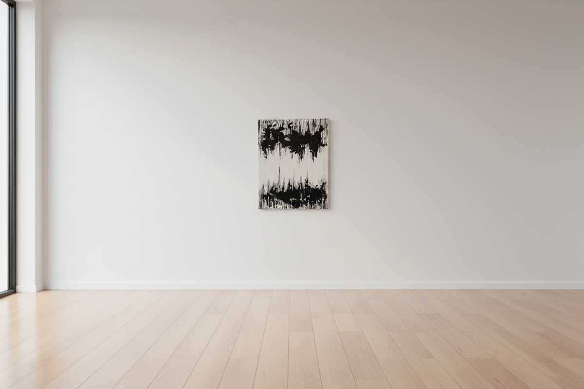 Textures in White & Black - Original Acrylic Landscape by Yaku